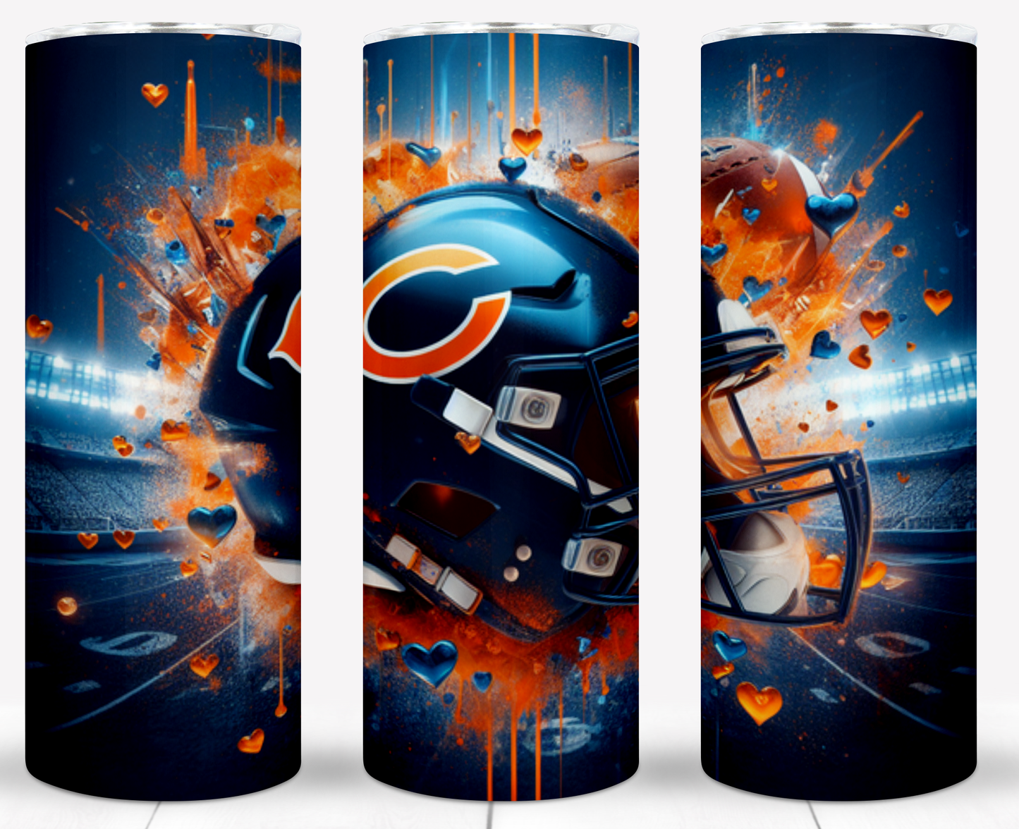 Valentine Football Helmets 20oz Sublimation Tumbler Image