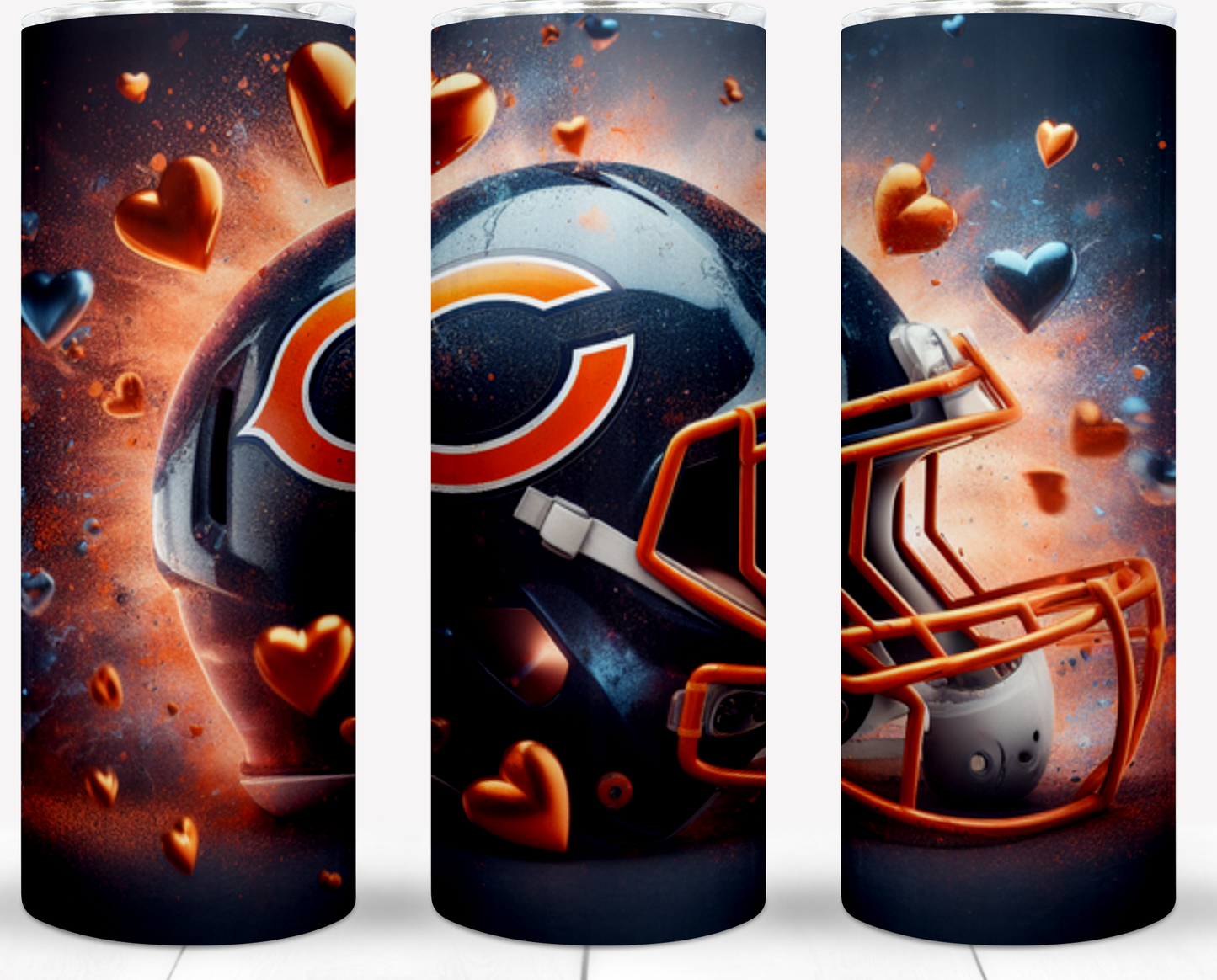 Valentine Football Helmets 20oz Sublimation Tumbler Image