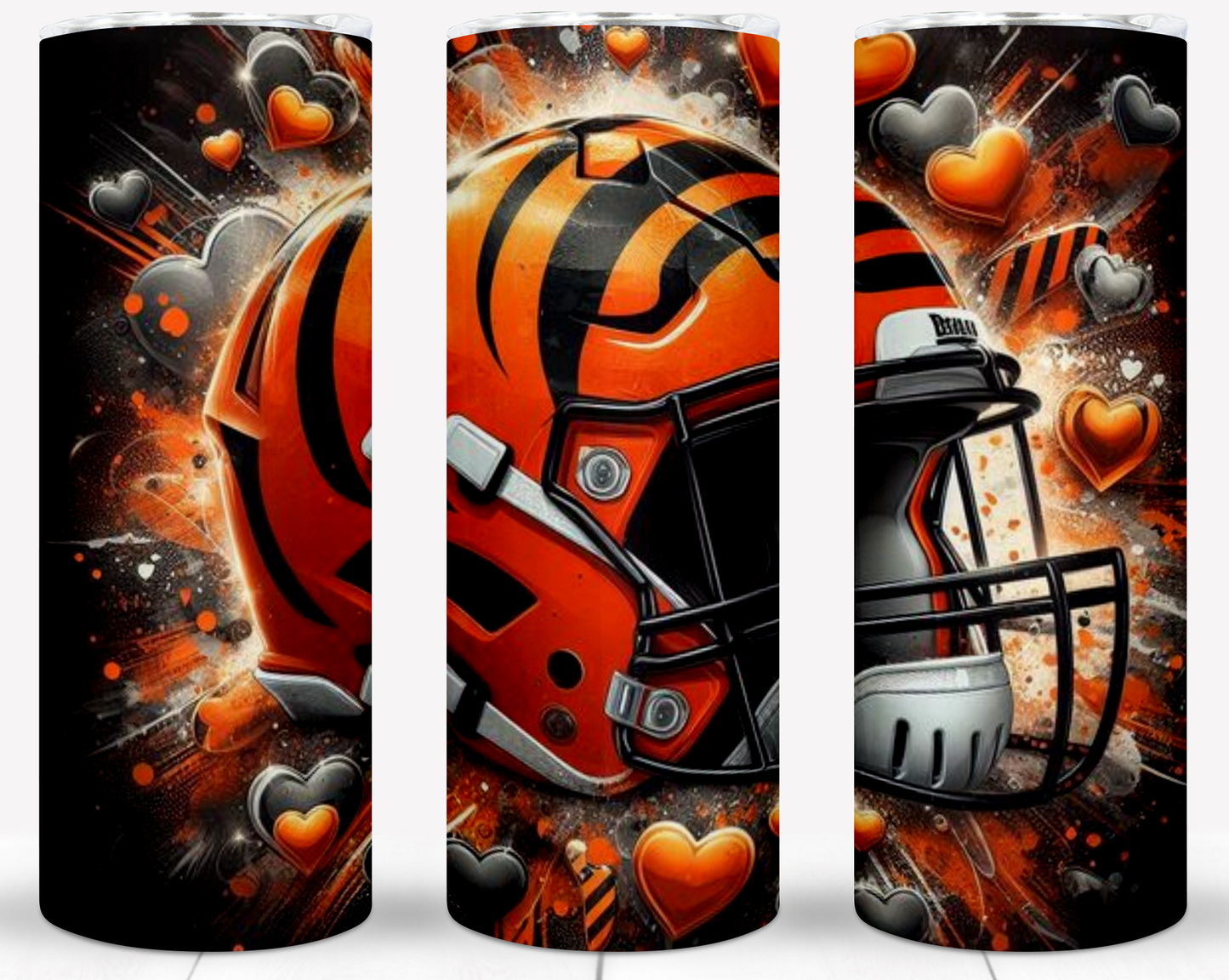 Valentine Football Helmets 20oz Sublimation Tumbler Image