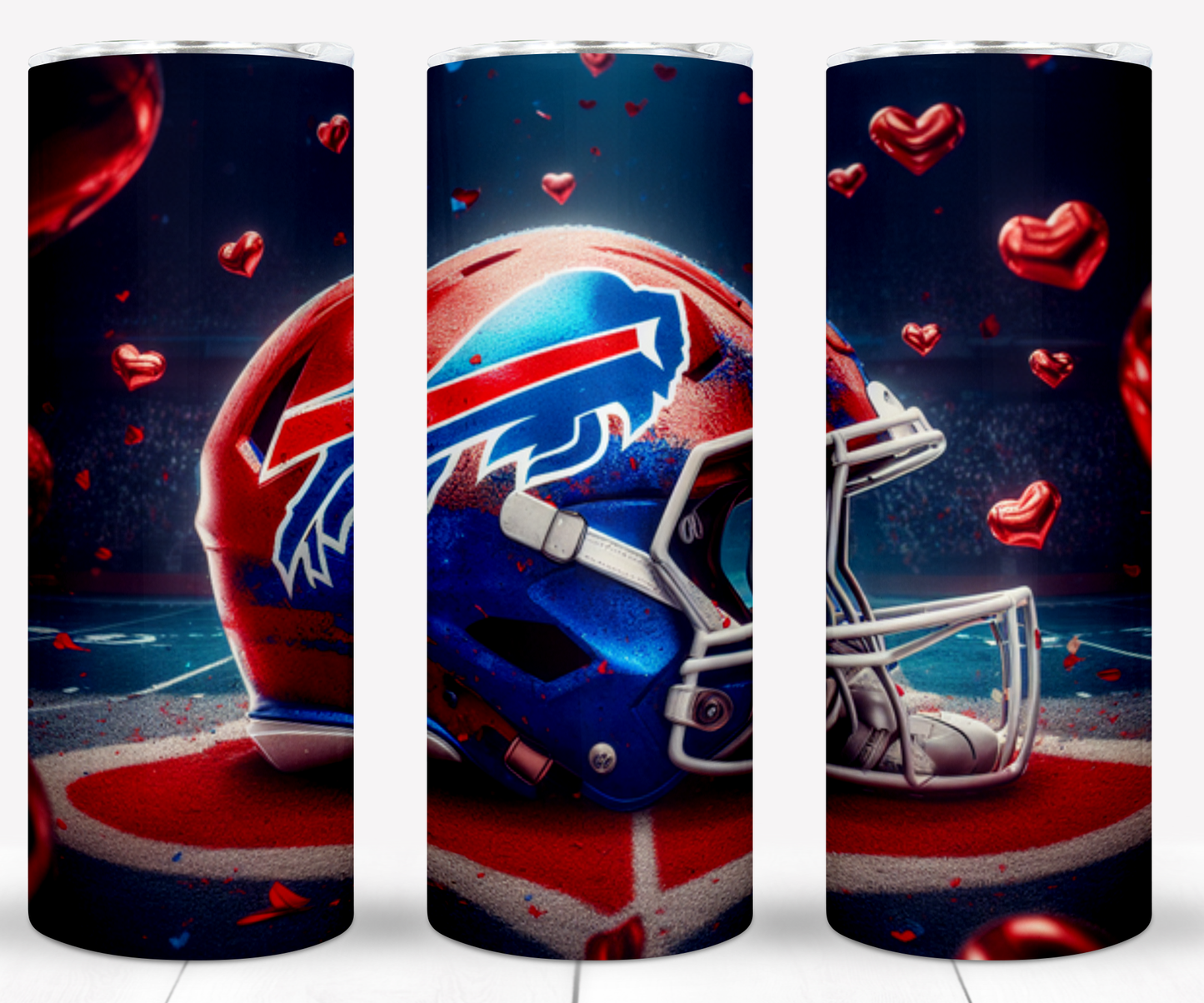 Valentine Football Helmets 20oz Sublimation Tumbler Image