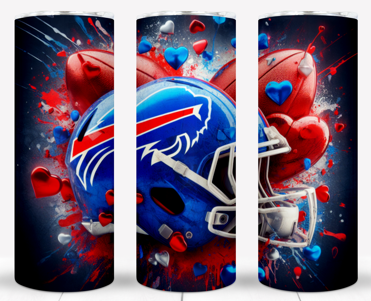 Valentine Football Helmets 20oz Sublimation Tumbler Image