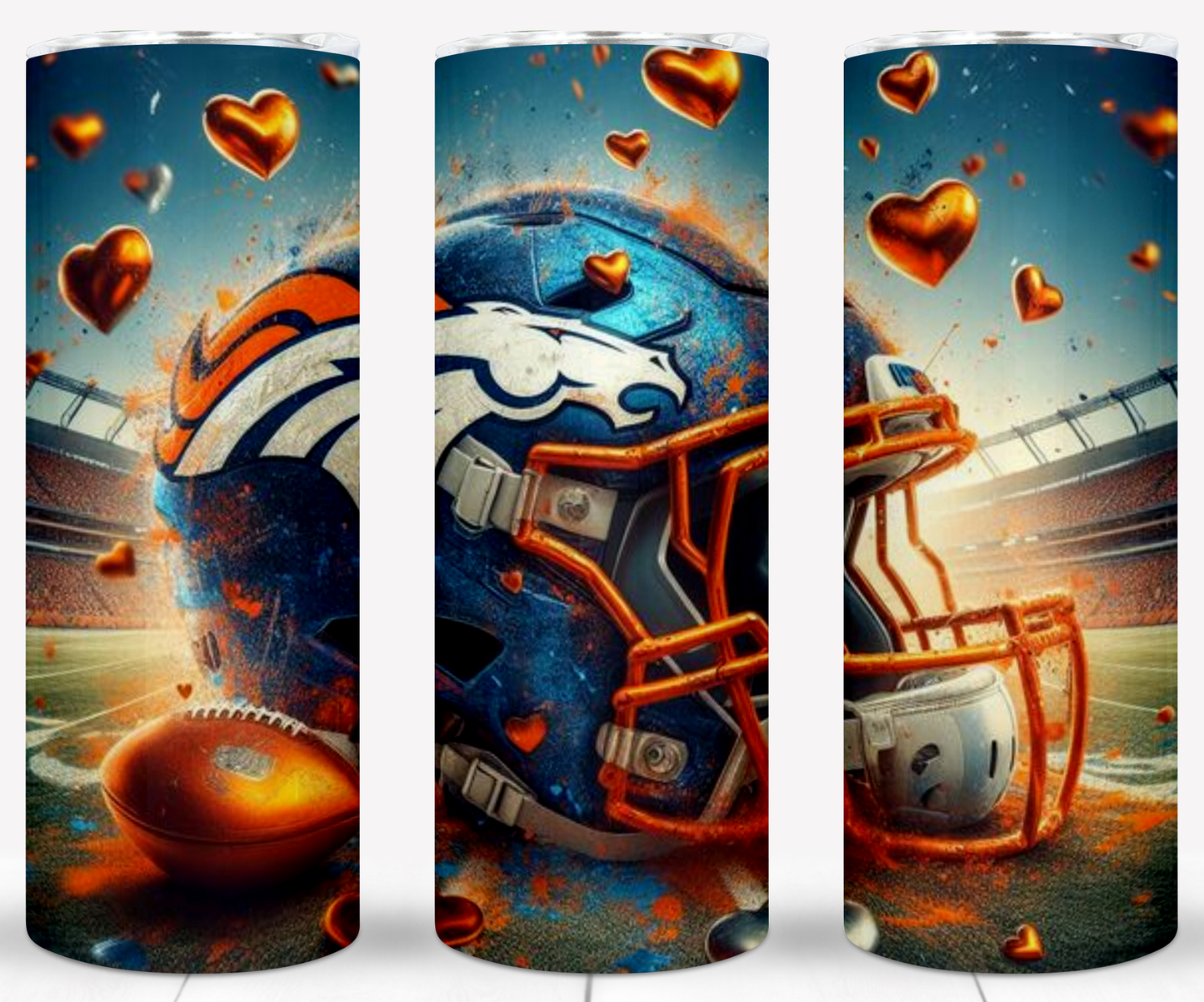 Valentine Football Helmets 20oz Sublimation Tumbler Image