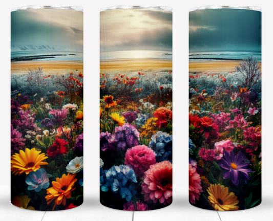 Floral Beach 20oz Sublimation Tumbler Image