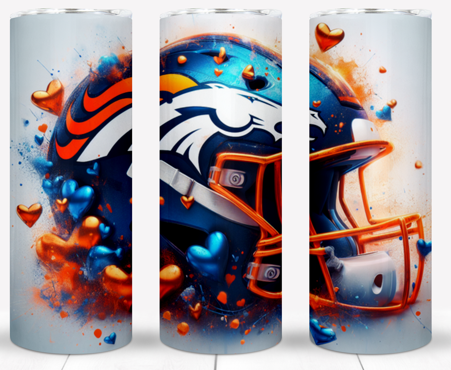 Valentine Football Helmets 20oz Sublimation Tumbler Image