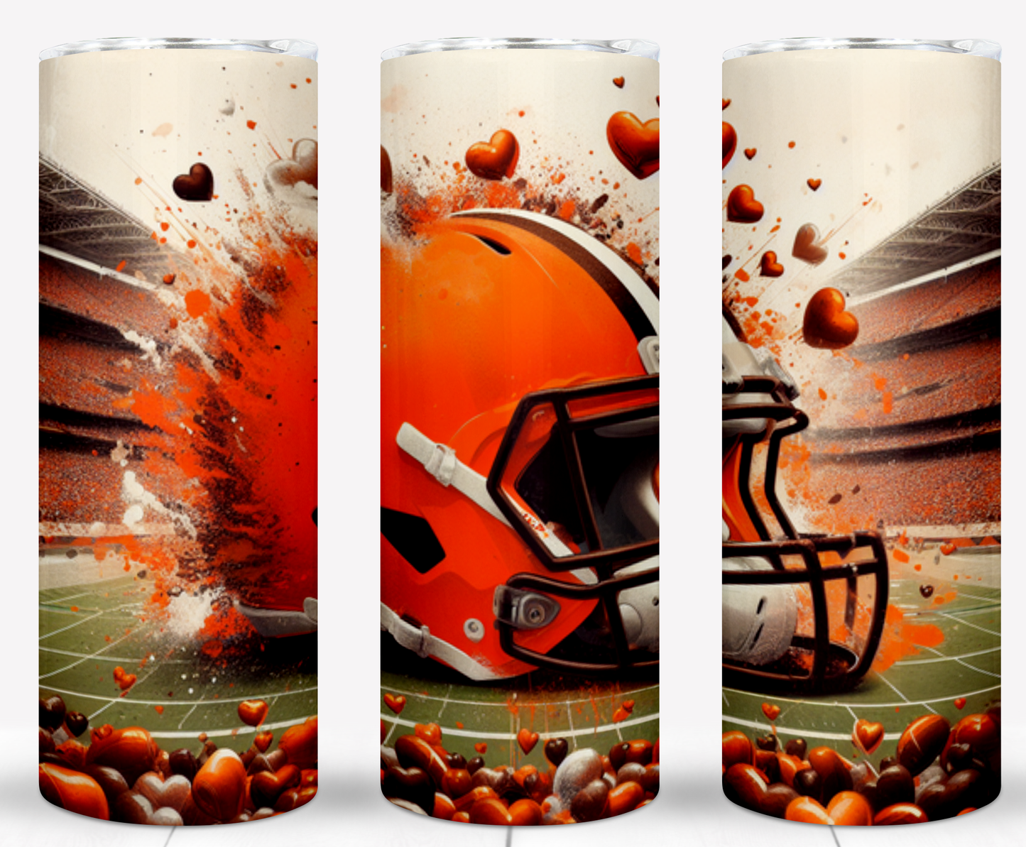 Valentine Football Helmets 20oz Sublimation Tumbler Image