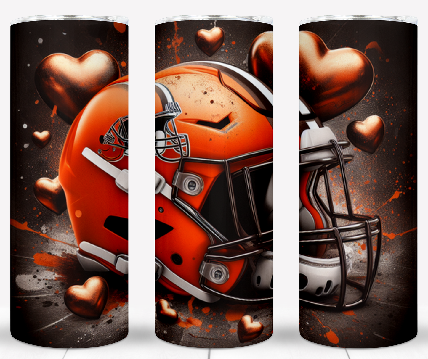 Valentine Football Helmets 20oz Sublimation Tumbler Image