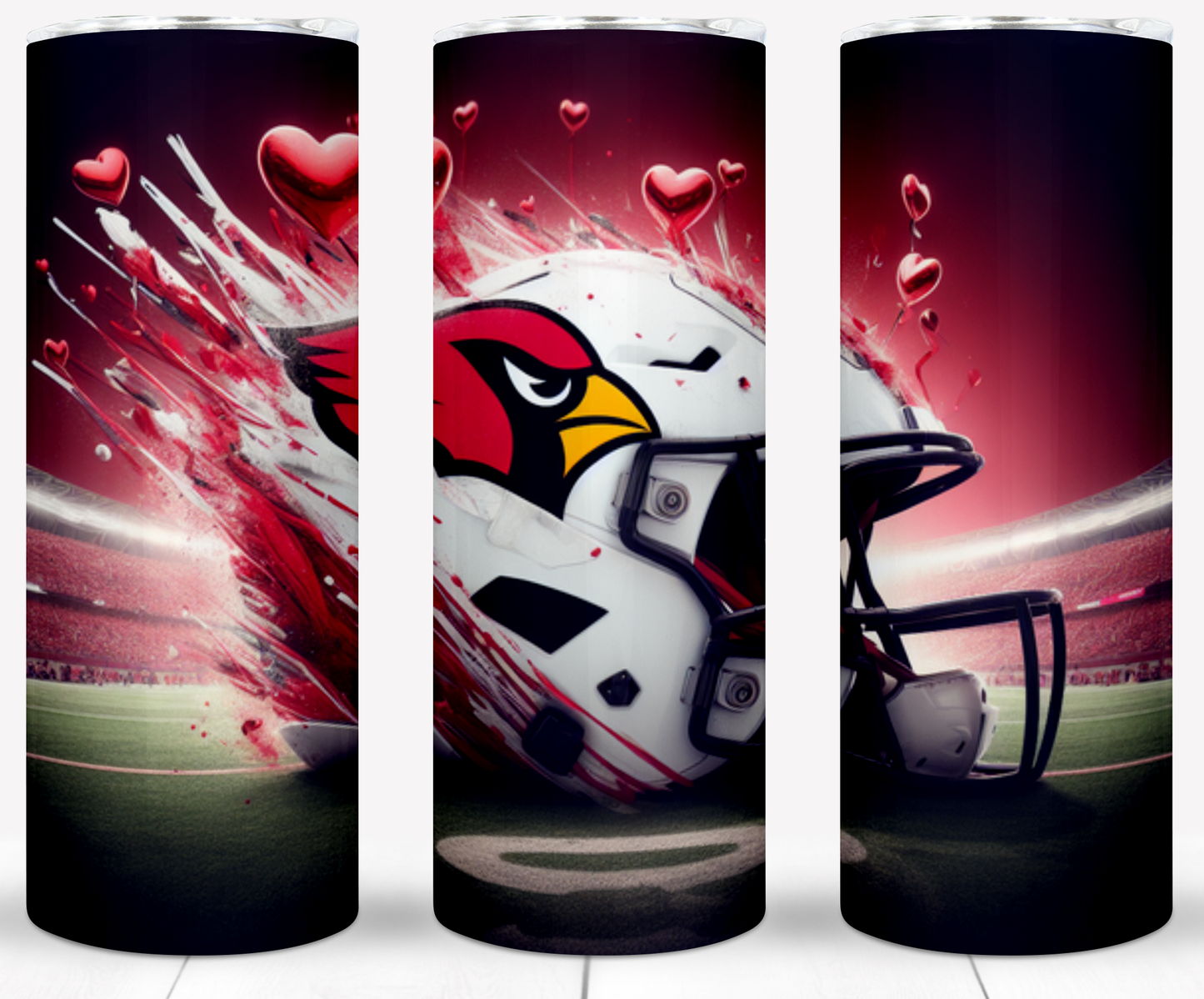 Valentine Football Helmets 20oz Sublimation Tumbler Image