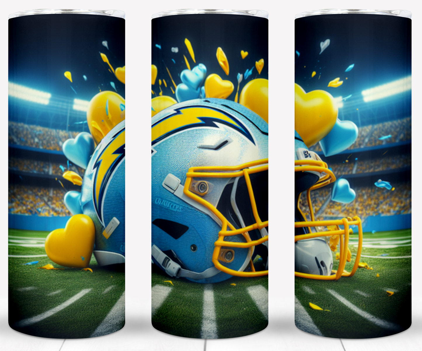 Valentine Football Helmets 20oz Sublimation Tumbler Image