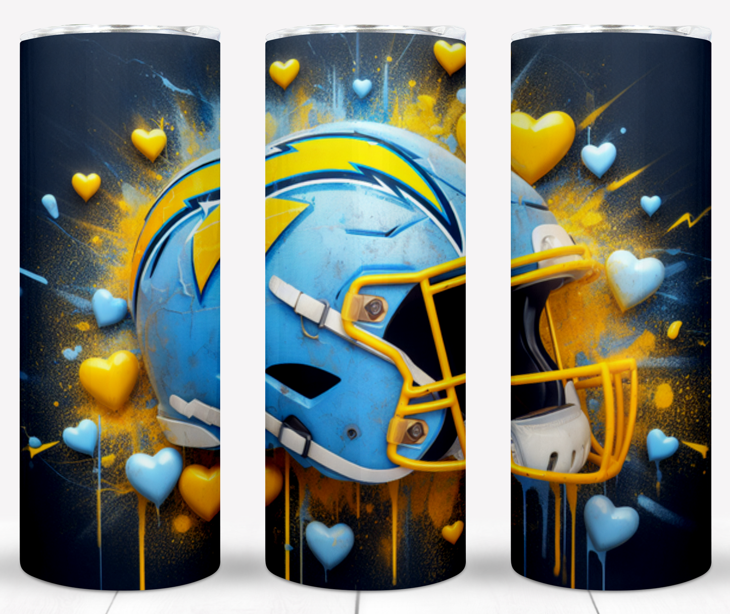 Valentine Football Helmets 20oz Sublimation Tumbler Image