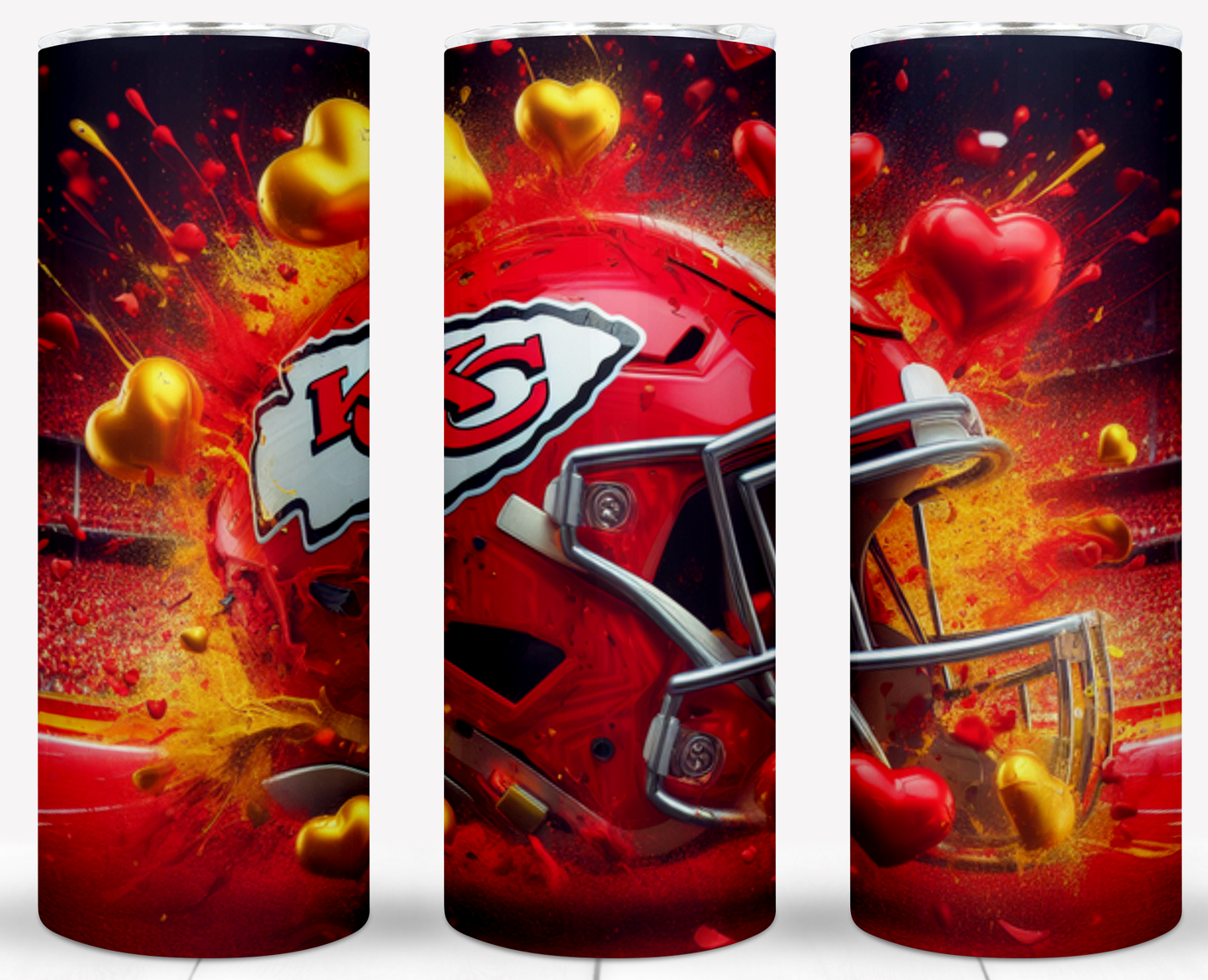 Valentine Football Helmets 20oz Sublimation Tumbler Image