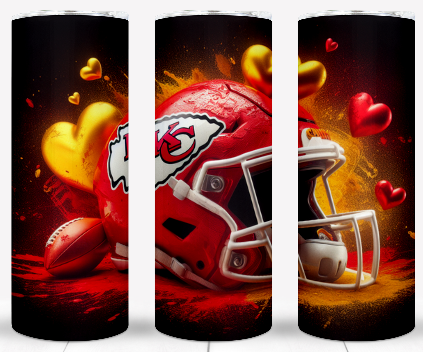 Valentine Football Helmets 20oz Sublimation Tumbler Image