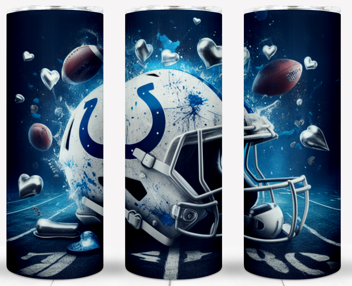 Valentine Football Helmets 20oz Sublimation Tumbler Image