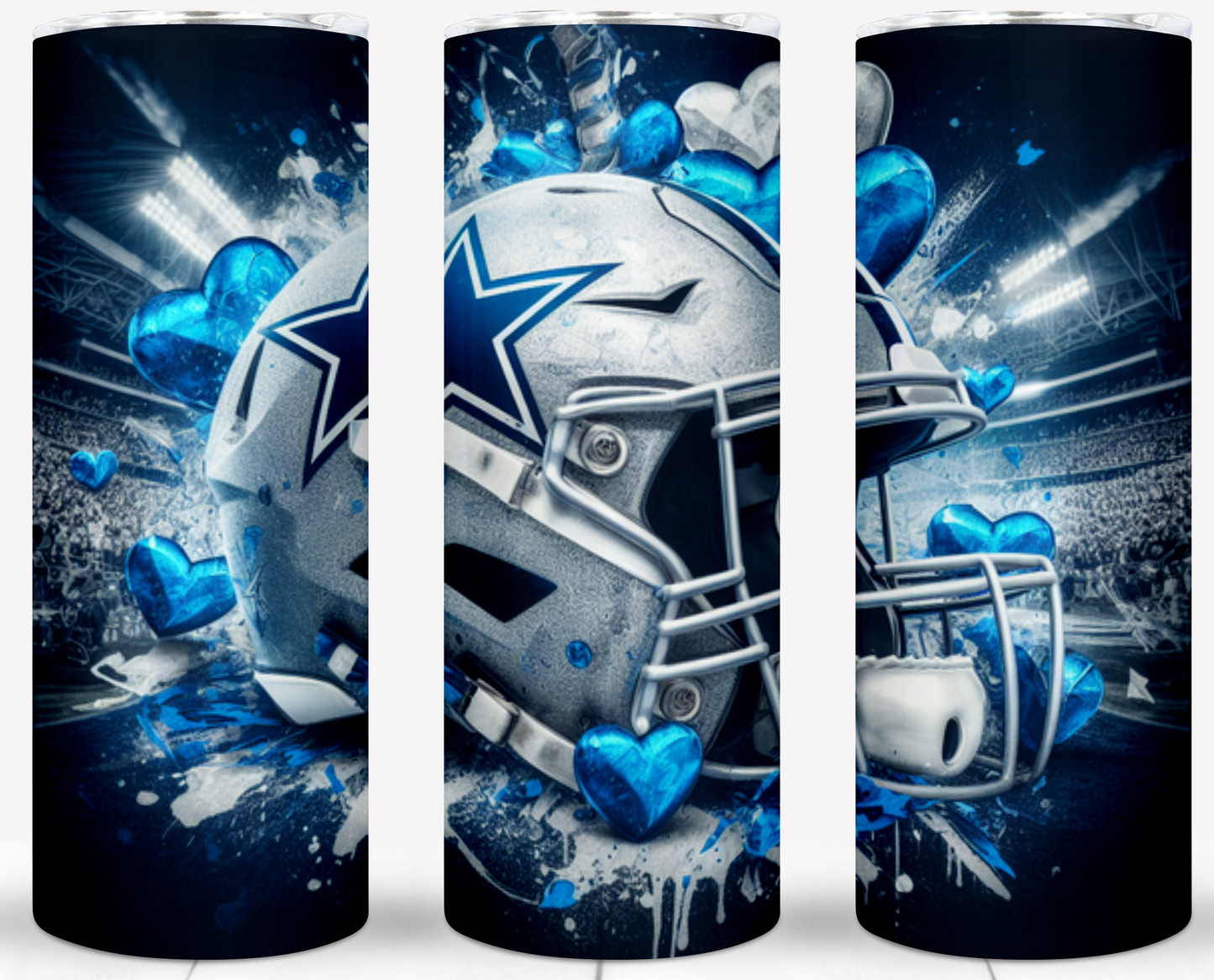 Valentine Football Helmets 20oz Sublimation Tumbler Image