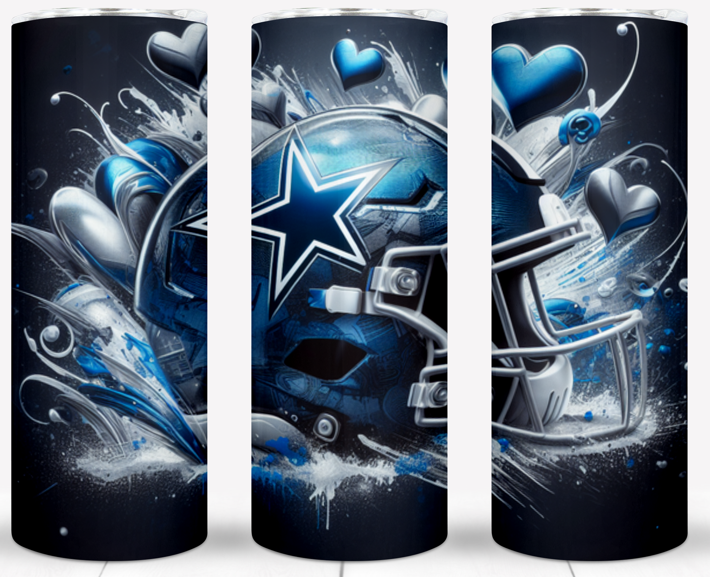 Valentine Football Helmets 20oz Sublimation Tumbler Image