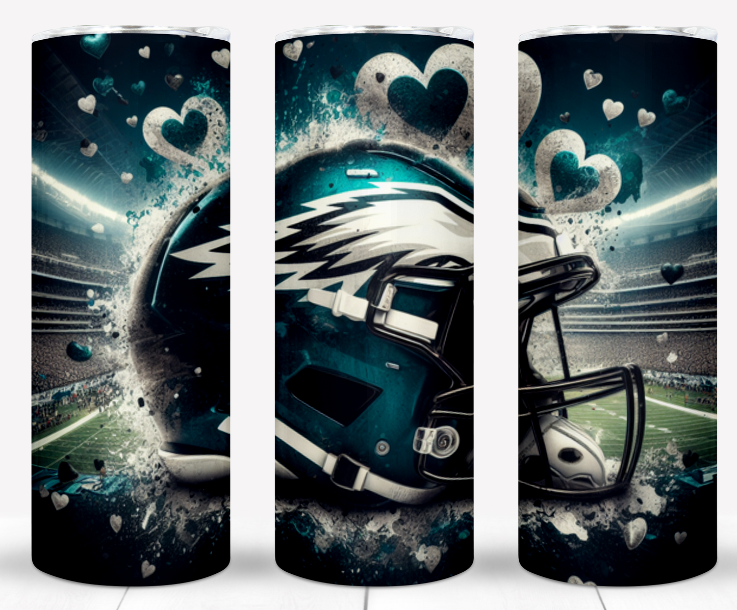 Valentine Football Helmets 20oz Sublimation Tumbler Image