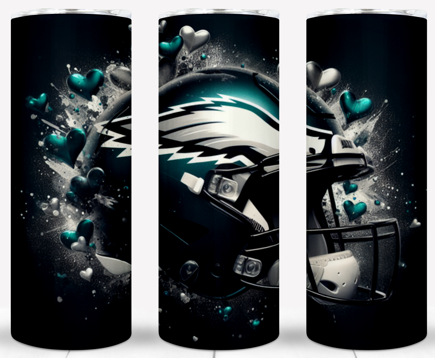 Valentine Football Helmets 20oz Sublimation Tumbler Image