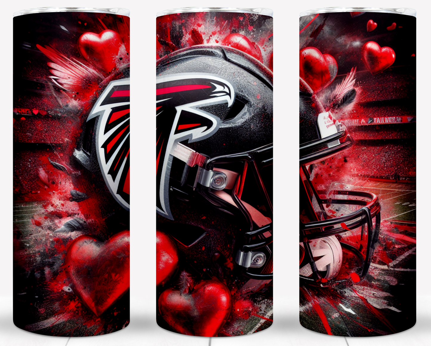 Valentine Football Helmets 20oz Sublimation Tumbler Image