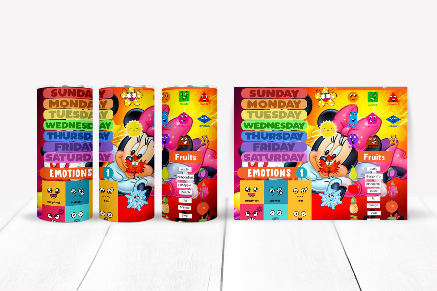 Learning Sublimation Kids 12/15 oz Tumbler/Sippy Cup Image Bundle