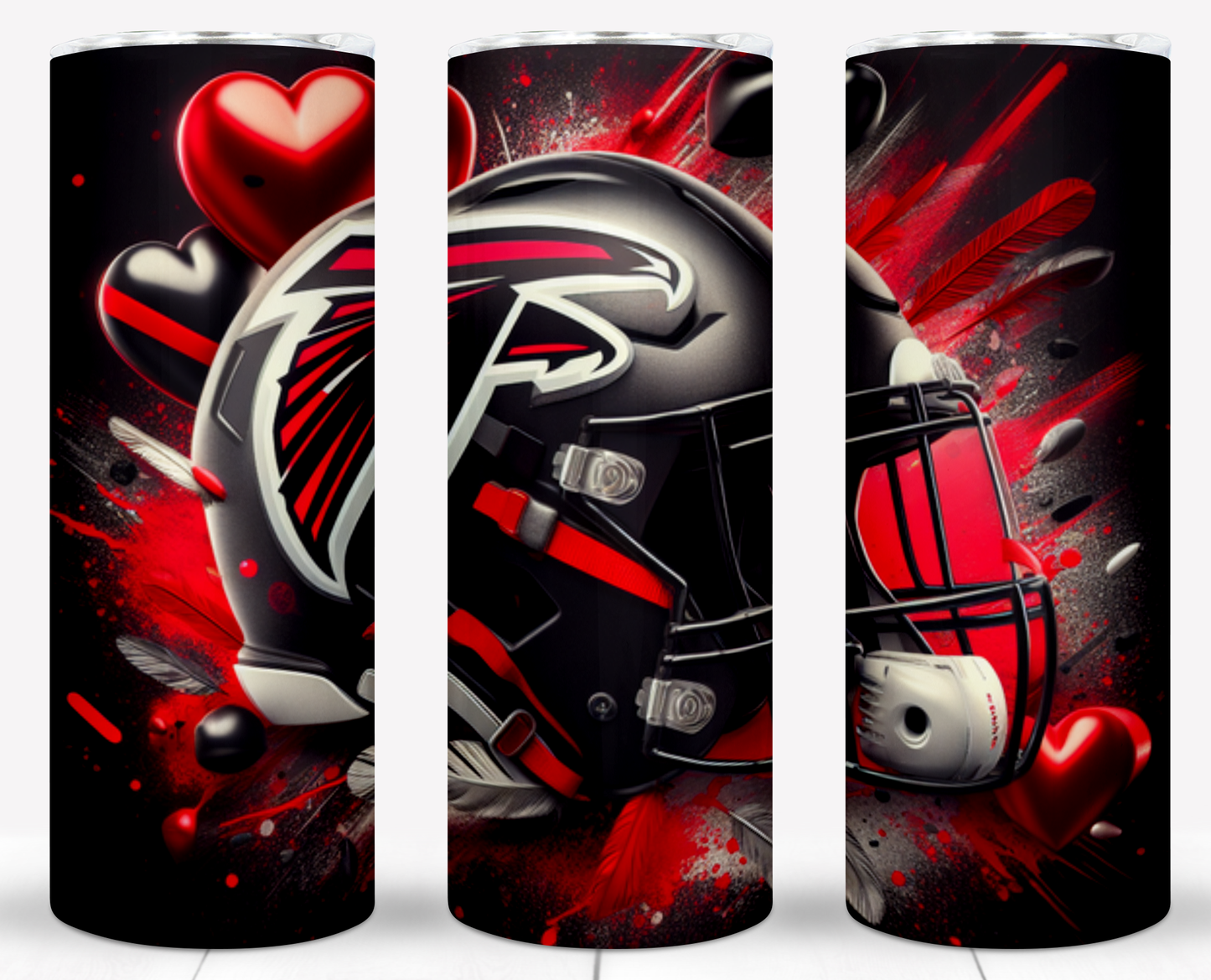 Valentine Football Helmets 20oz Sublimation Tumbler Image