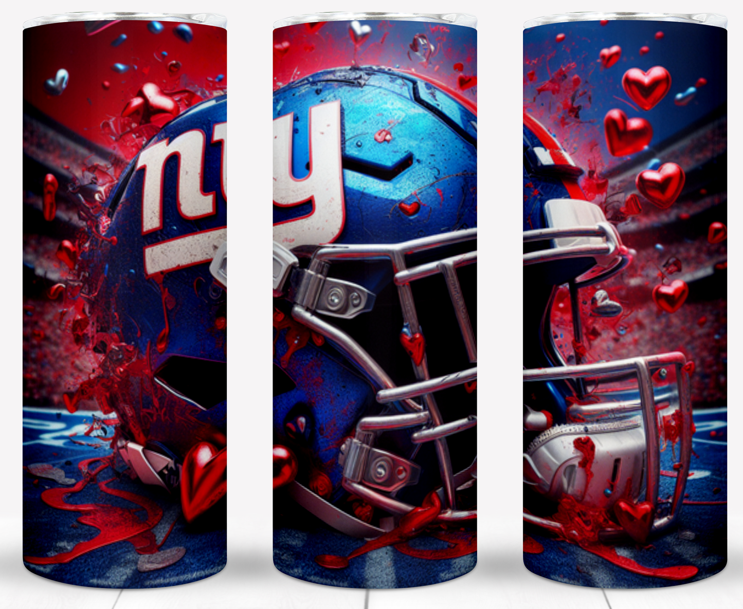 Valentine Football Helmets 20oz Sublimation Tumbler Image