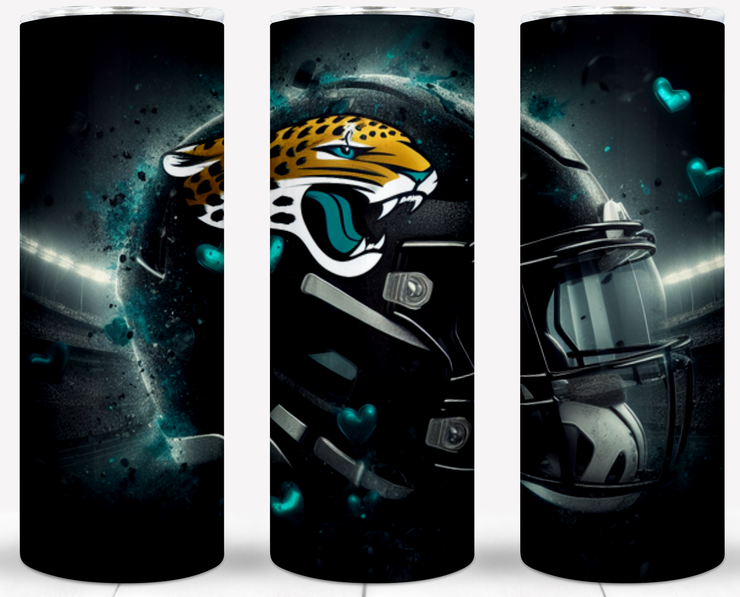 Valentine Football Helmets 20oz Sublimation Tumbler Image