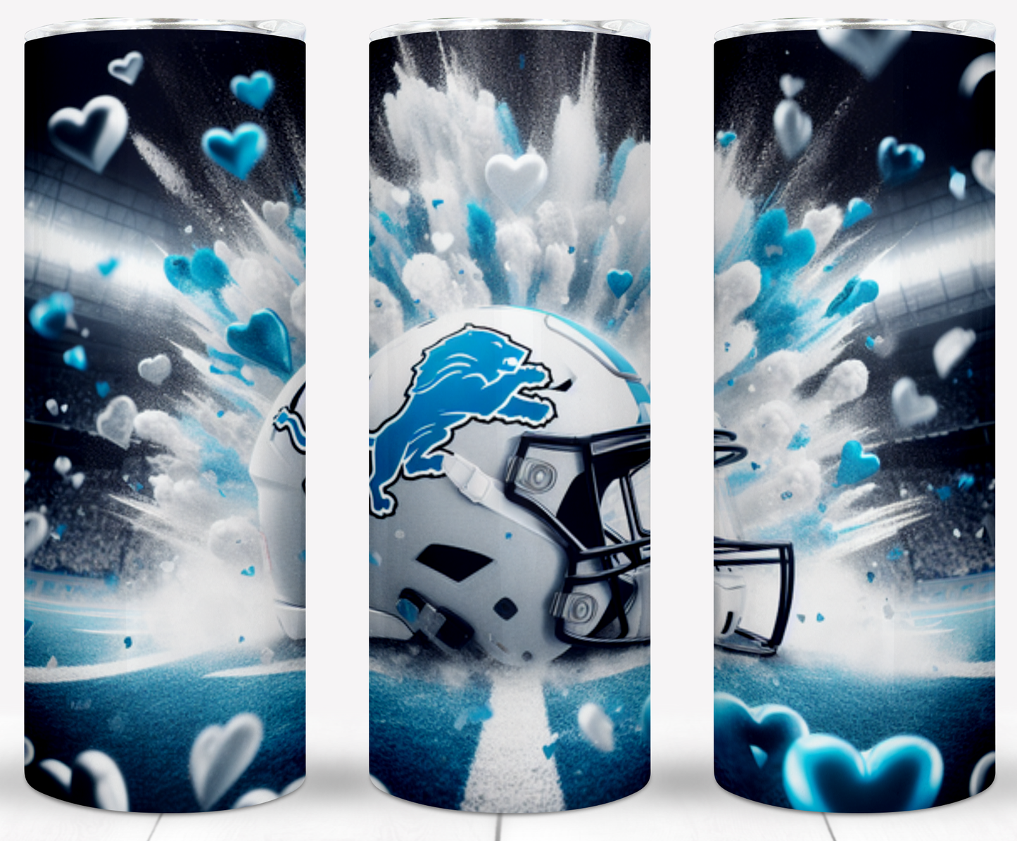 Valentine Football Helmets 20oz Sublimation Tumbler Image