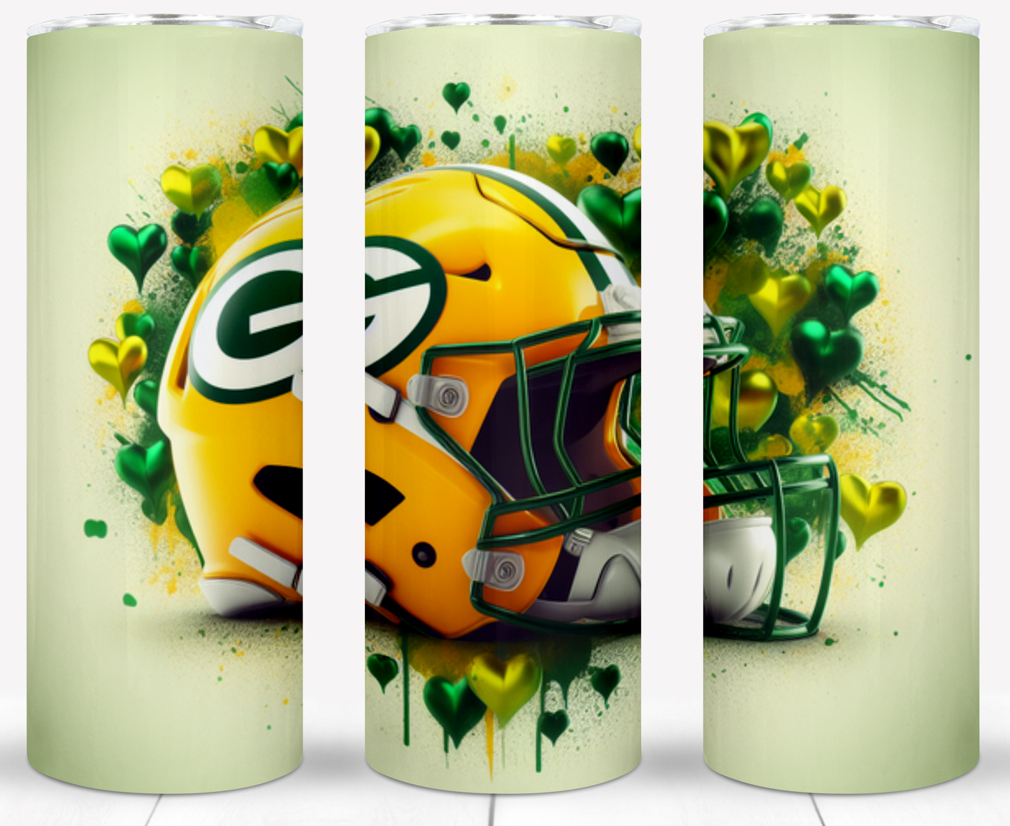 Valentine Football Helmets 20oz Sublimation Tumbler Image