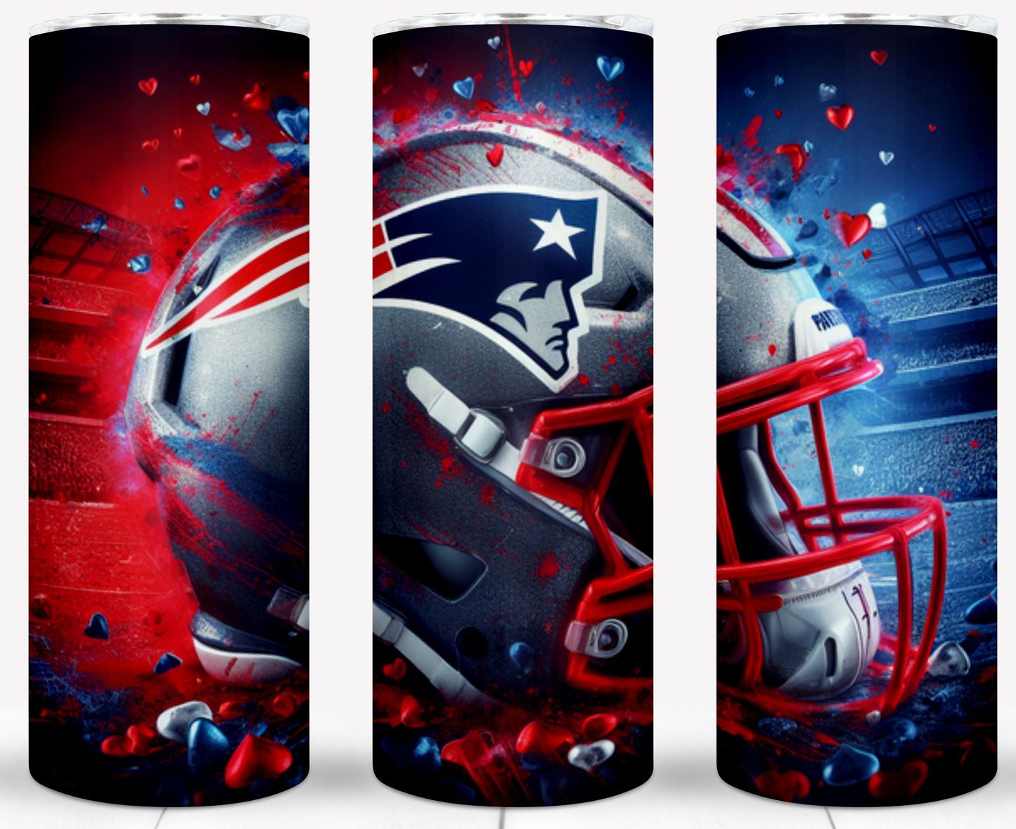 Valentine Football Helmets 20oz Sublimation Tumbler Image