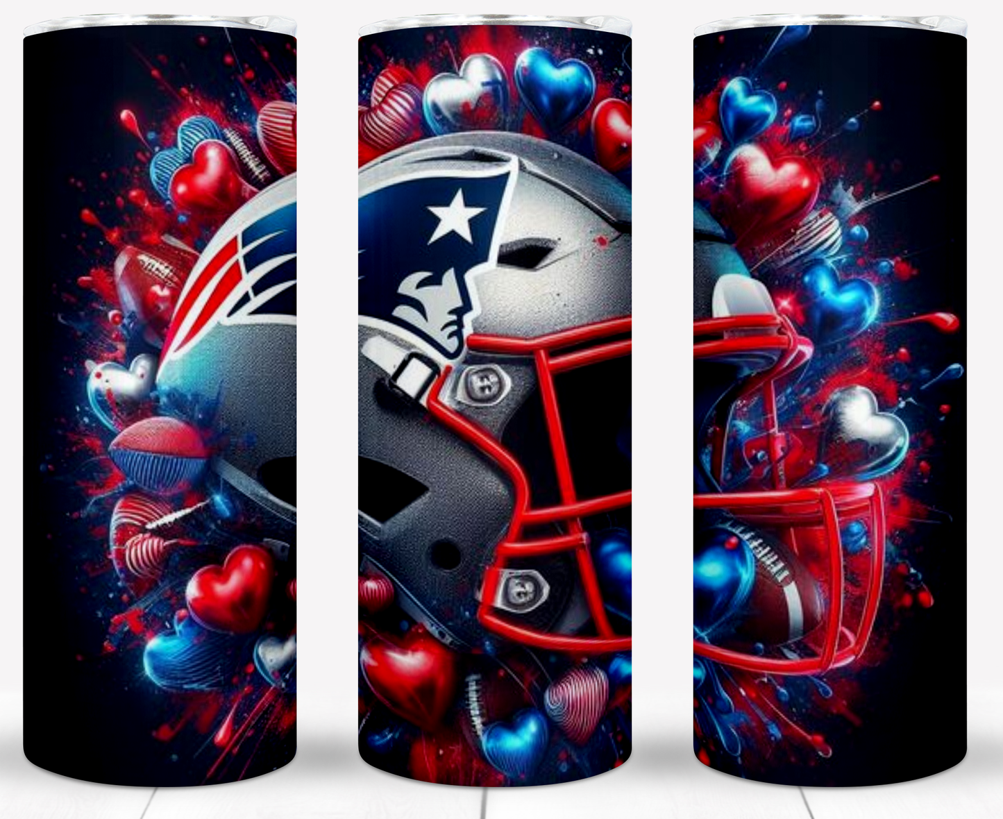 Valentine Football Helmets 20oz Sublimation Tumbler Image