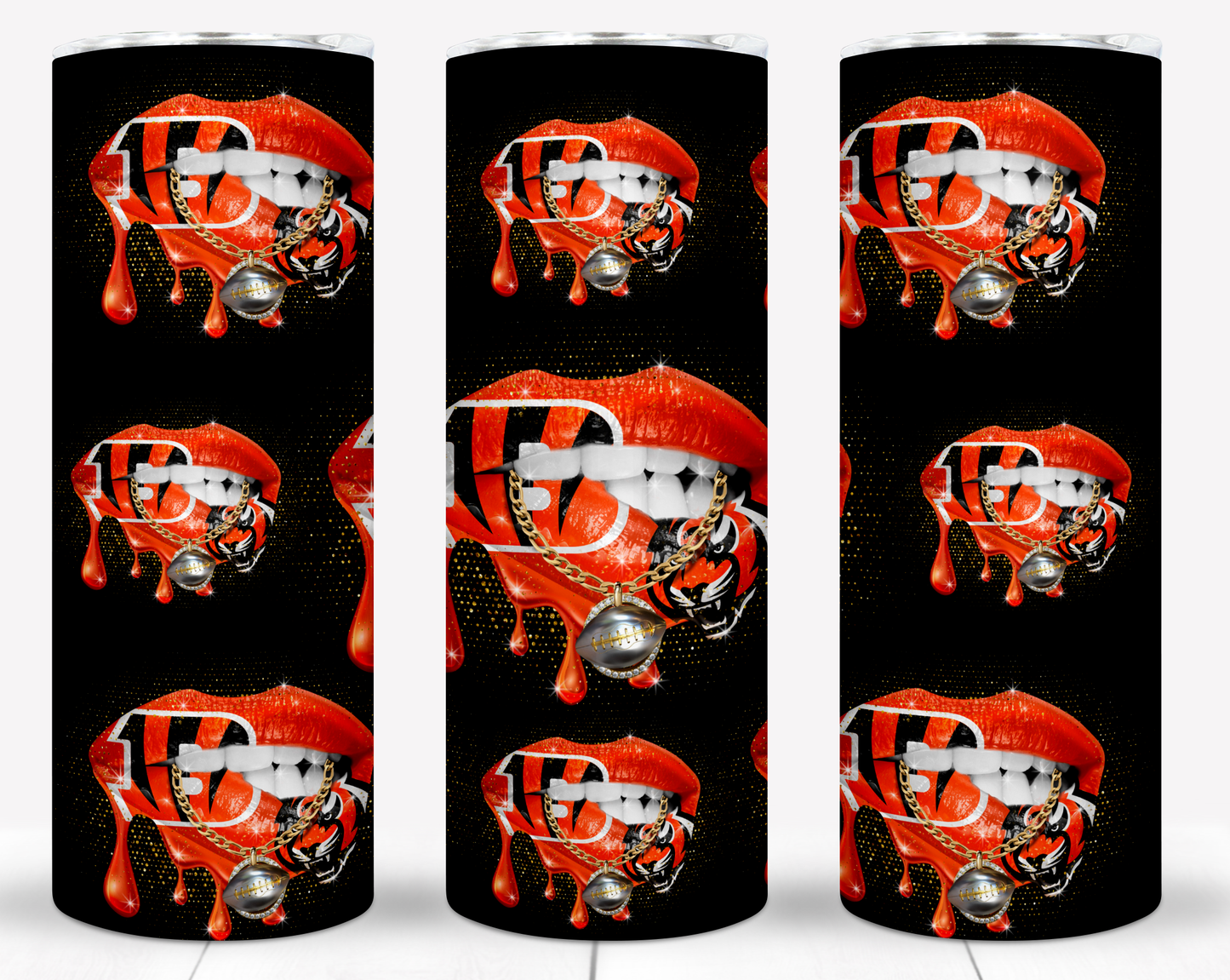 Lips Football 20oz Sublimation Tumbler Image