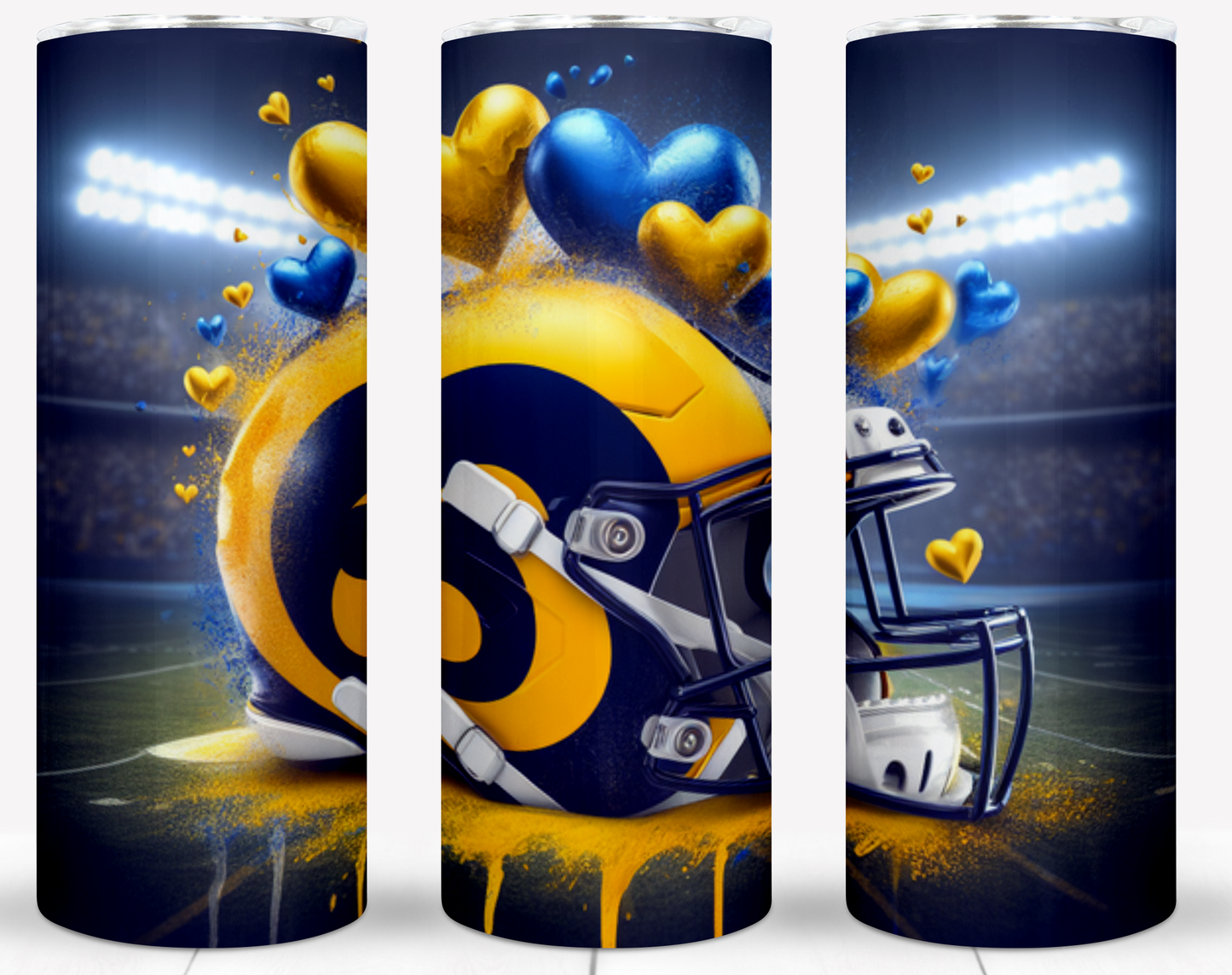 Valentine Football Helmets 20oz Sublimation Tumbler Image