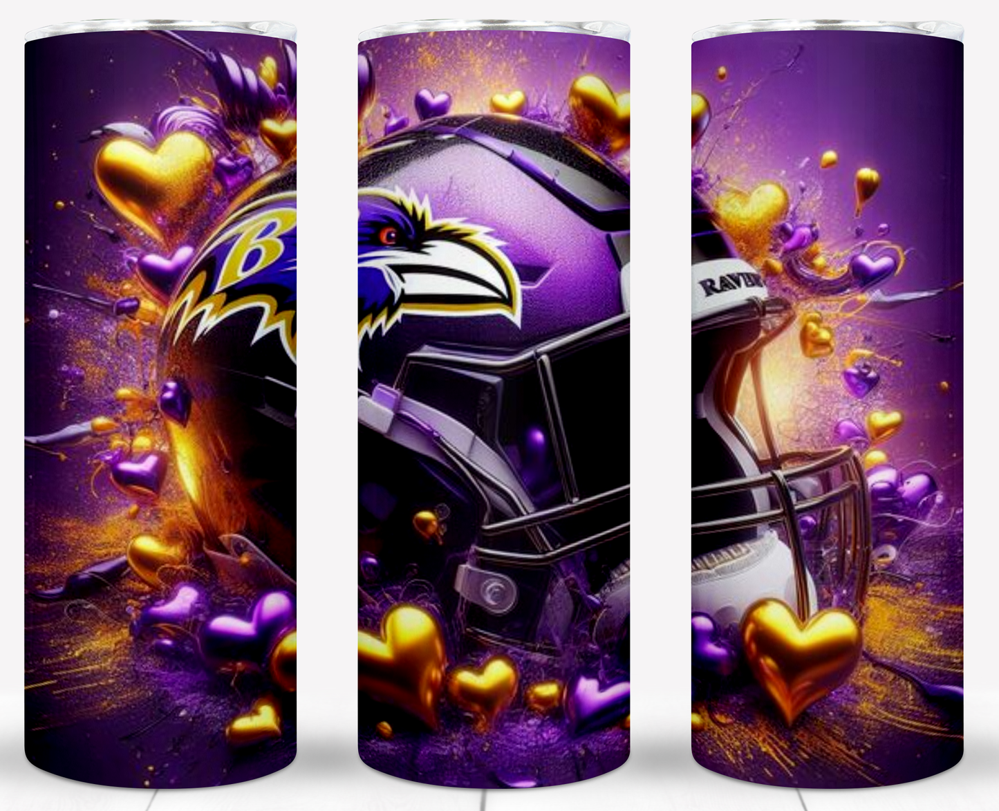 Valentine Football Helmets 20oz Sublimation Tumbler Image