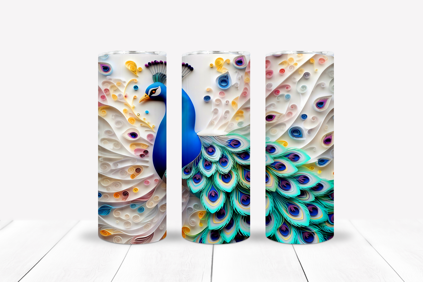 Peacock 20oz Sublimation Tumbler Image Bundle