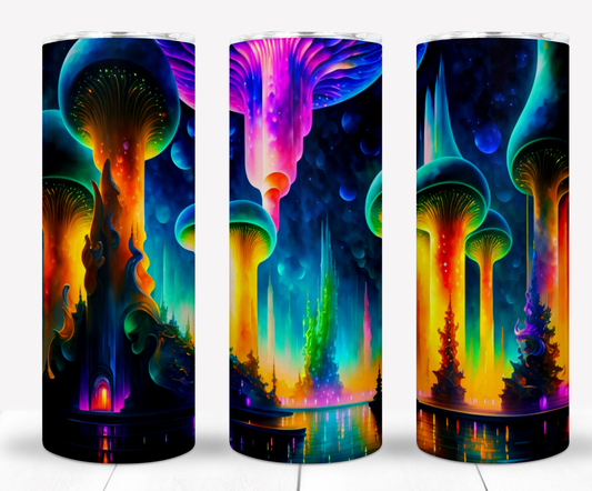 Northern Light Mushrooms Sublimation 20oz Tumbler Image