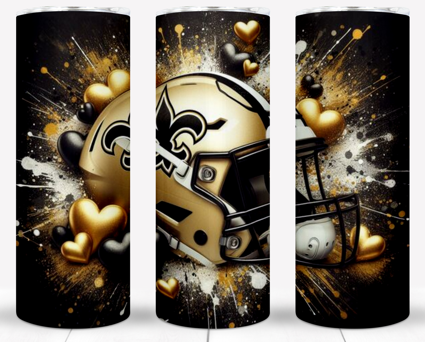 Valentine Football Helmets 20oz Sublimation Tumbler Image