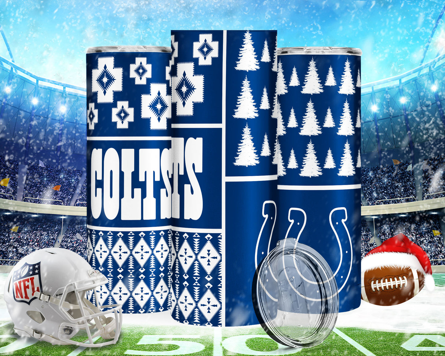 Christmas Football 20oz Sublimation Tumbler Image