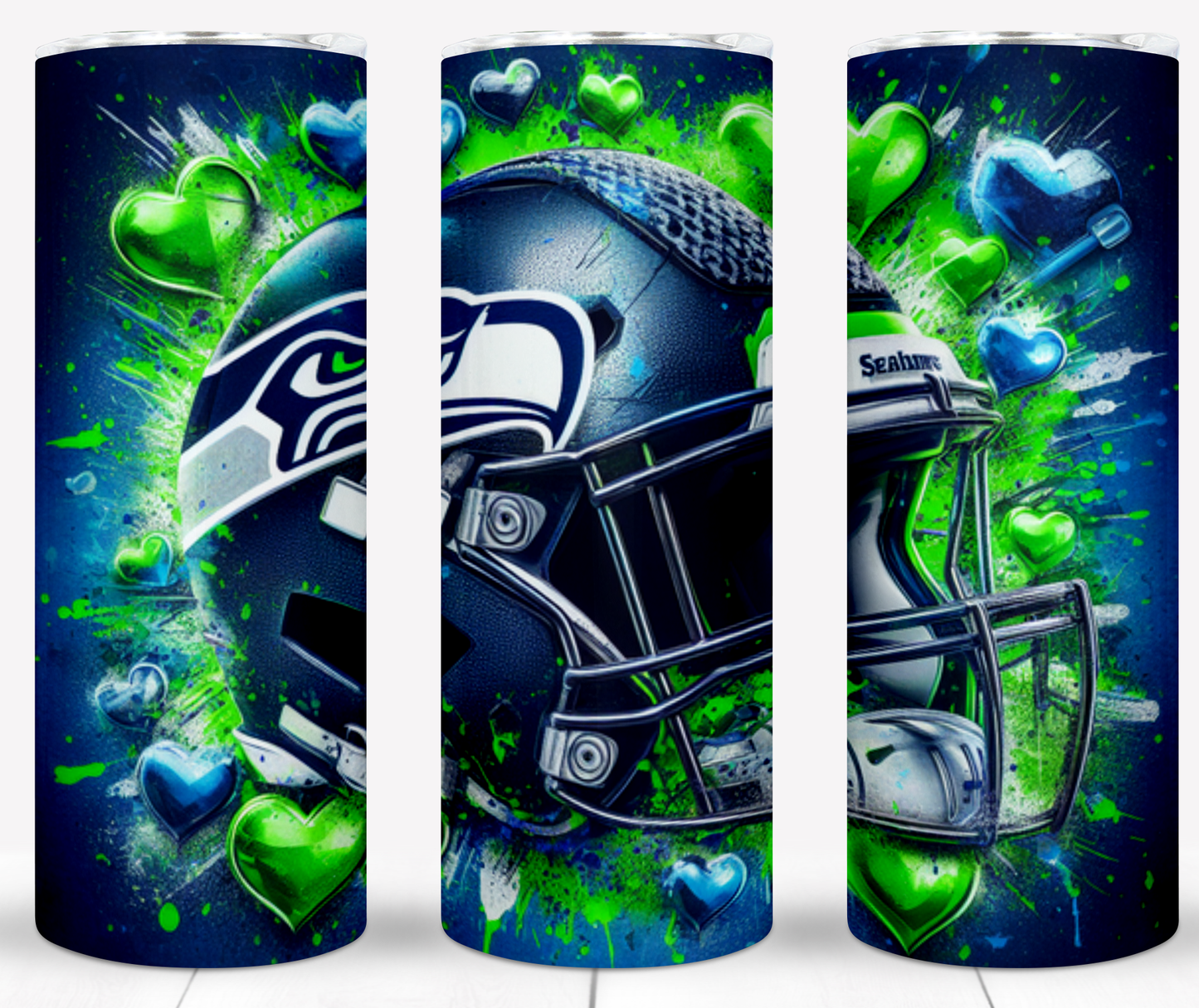 Valentine Football Helmets 20oz Sublimation Tumbler Image