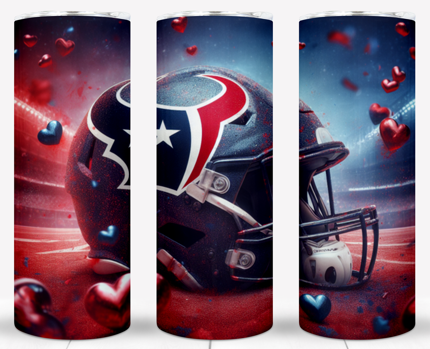 Valentine Football Helmets 20oz Sublimation Tumbler Image