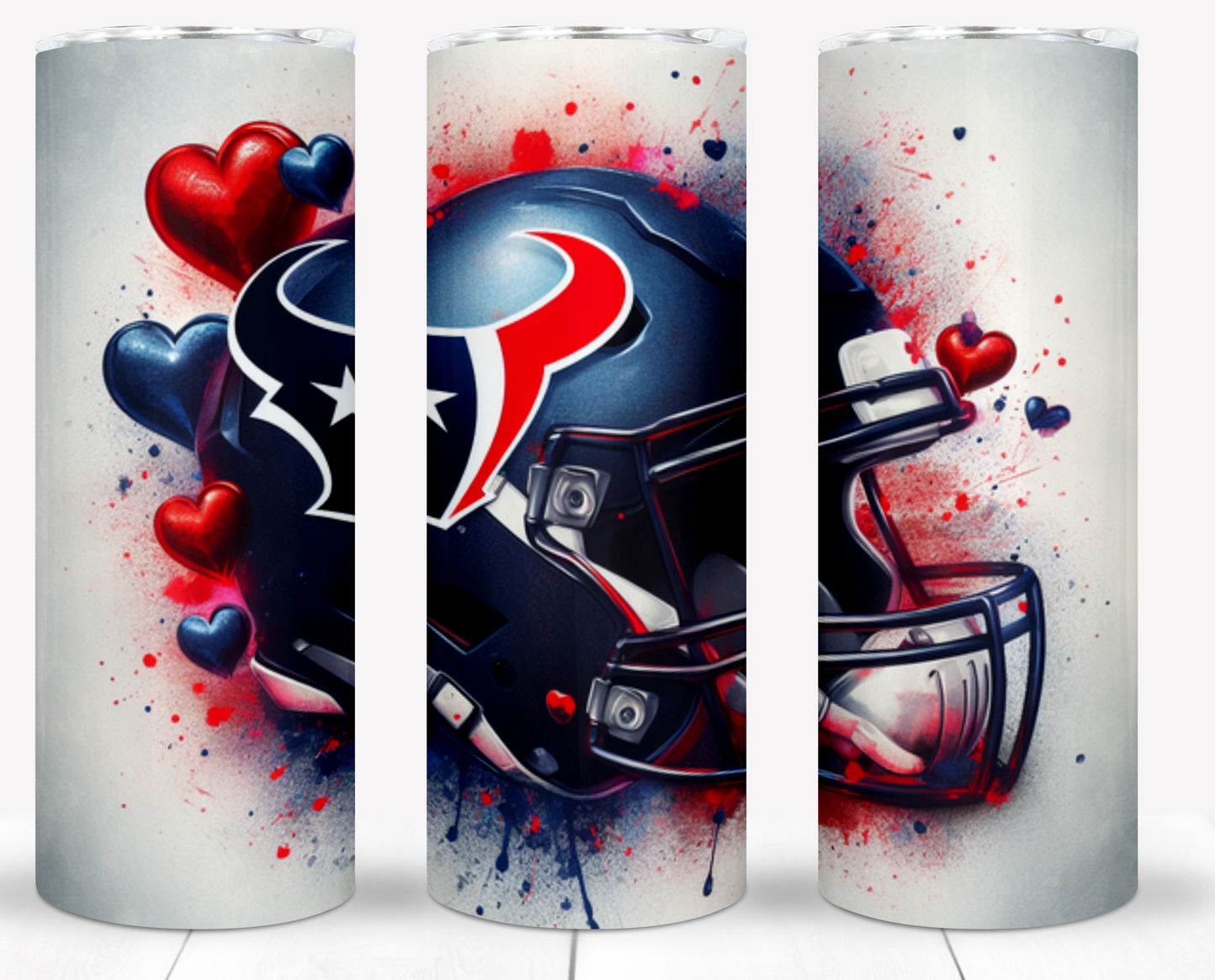 Valentine Football Helmets 20oz Sublimation Tumbler Image