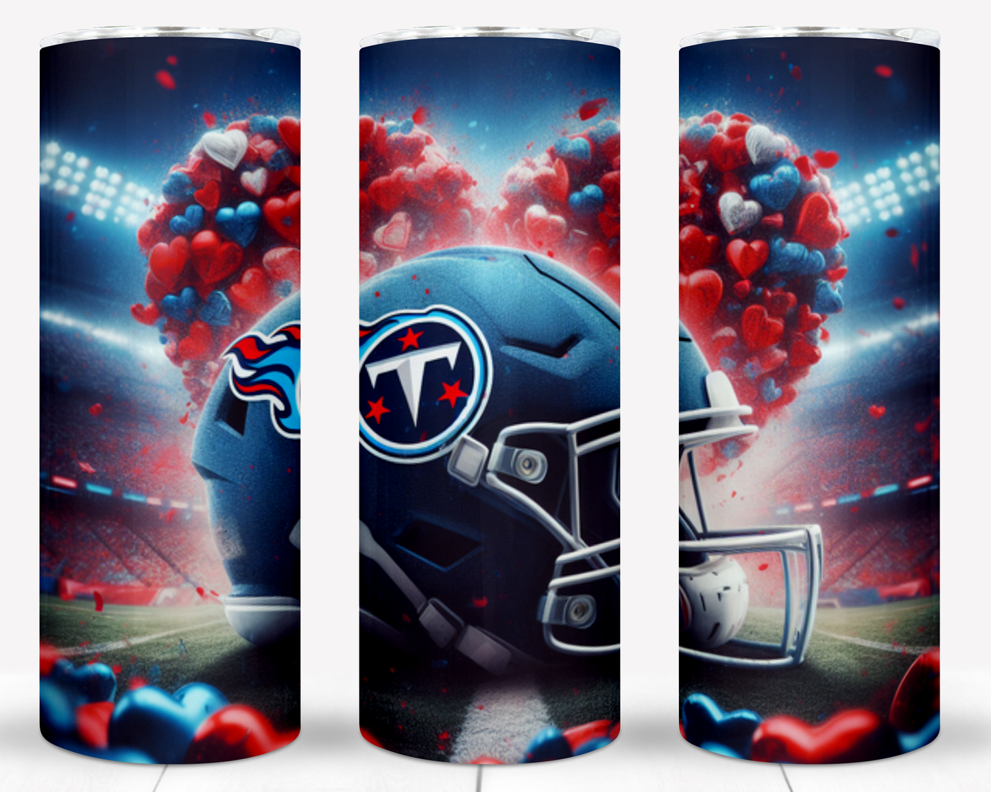 Valentine Football Helmets 20oz Sublimation Tumbler Image