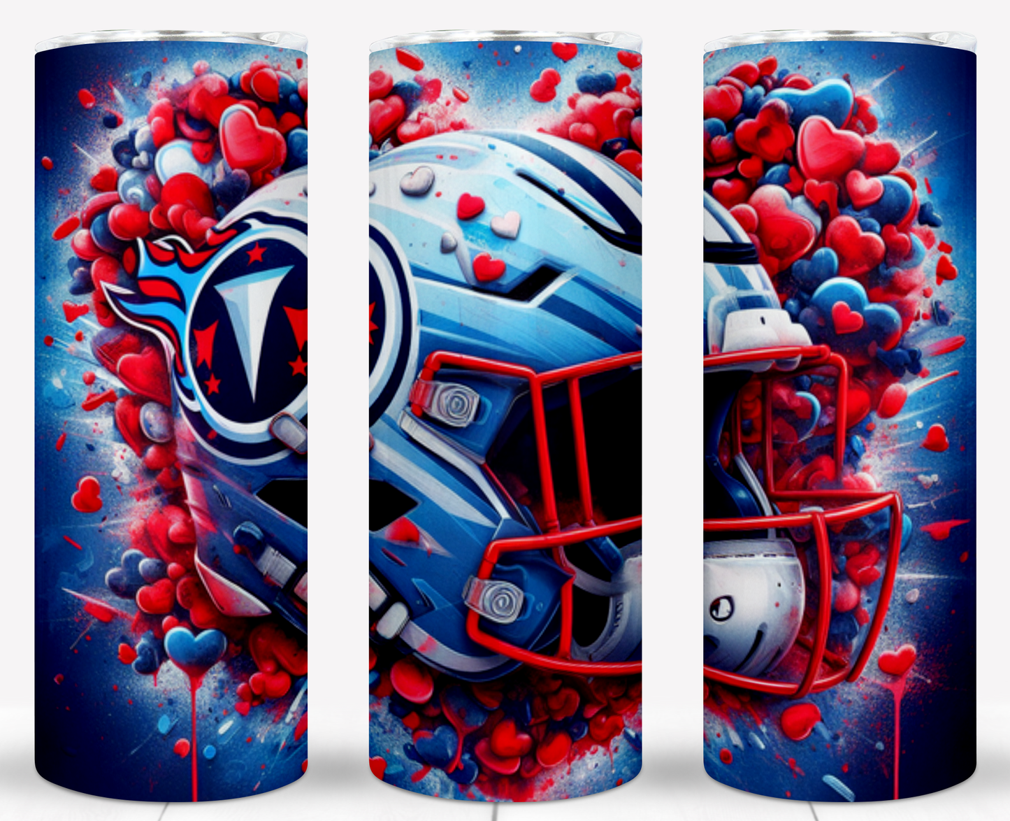 Valentine Football Helmets 20oz Sublimation Tumbler Image