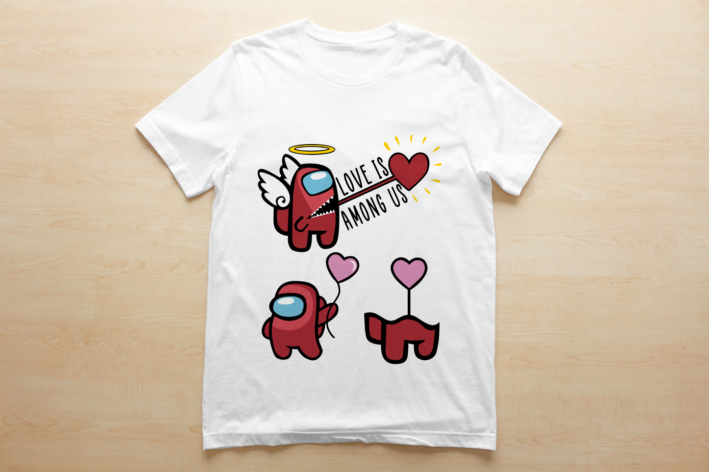 Among Us Kids Valentine Images Sublimation/DTF T-Shirt Bundle