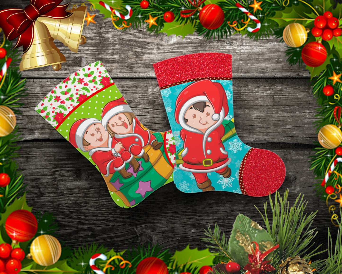 Christmas Sublimation Stocking Images Bundle