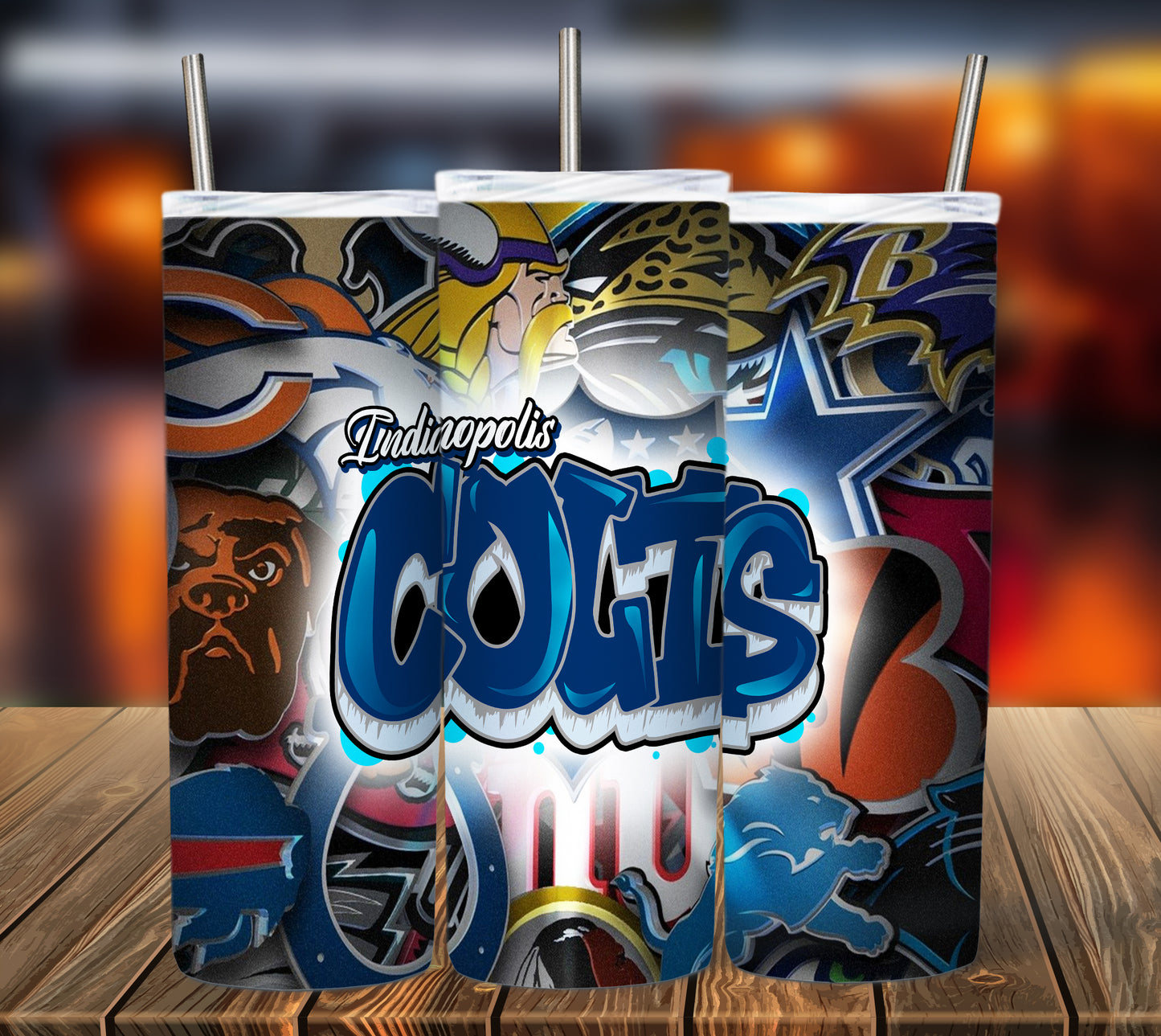 Football 20oz Sublimation Tumbler Image