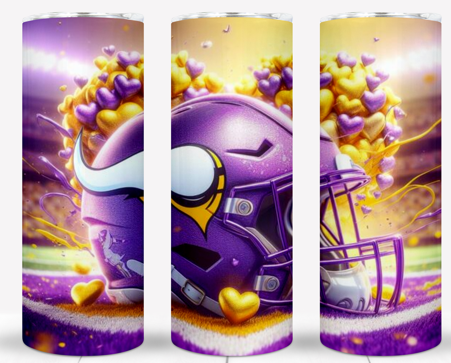 Valentine Football Helmets 20oz Sublimation Tumbler Image