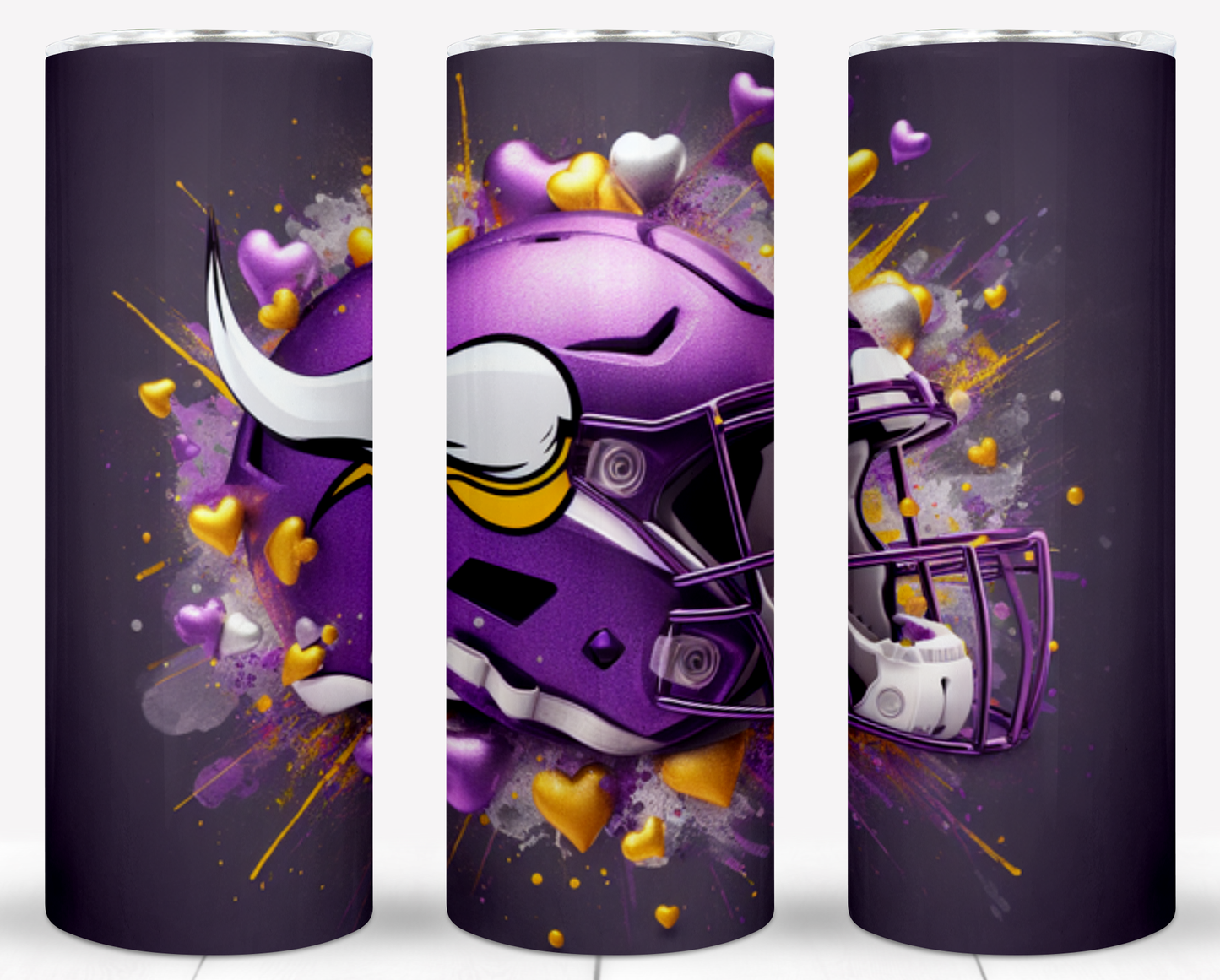 Valentine Football Helmets 20oz Sublimation Tumbler Image