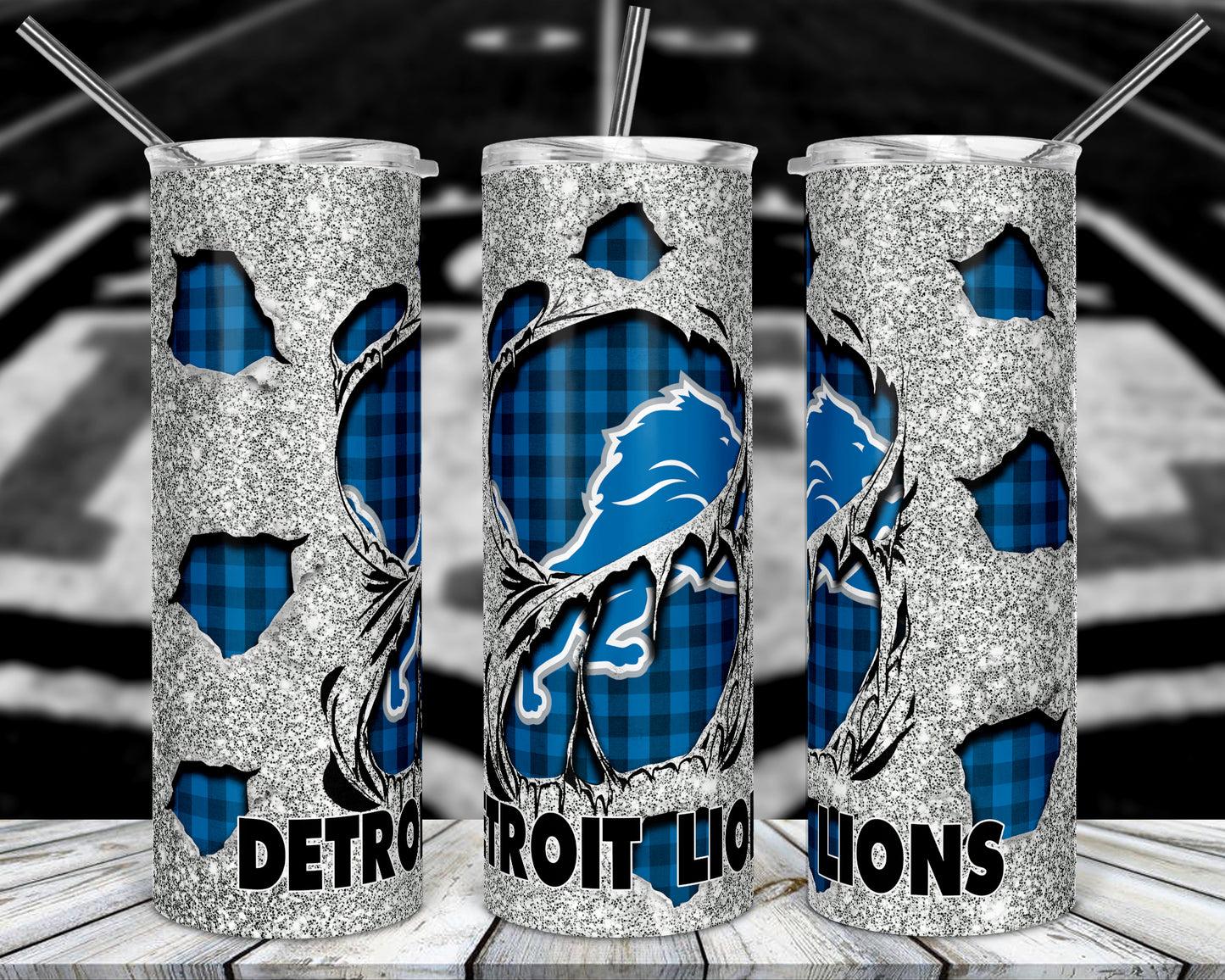 Glitter Football 20oz Sublimation Tumbler Image