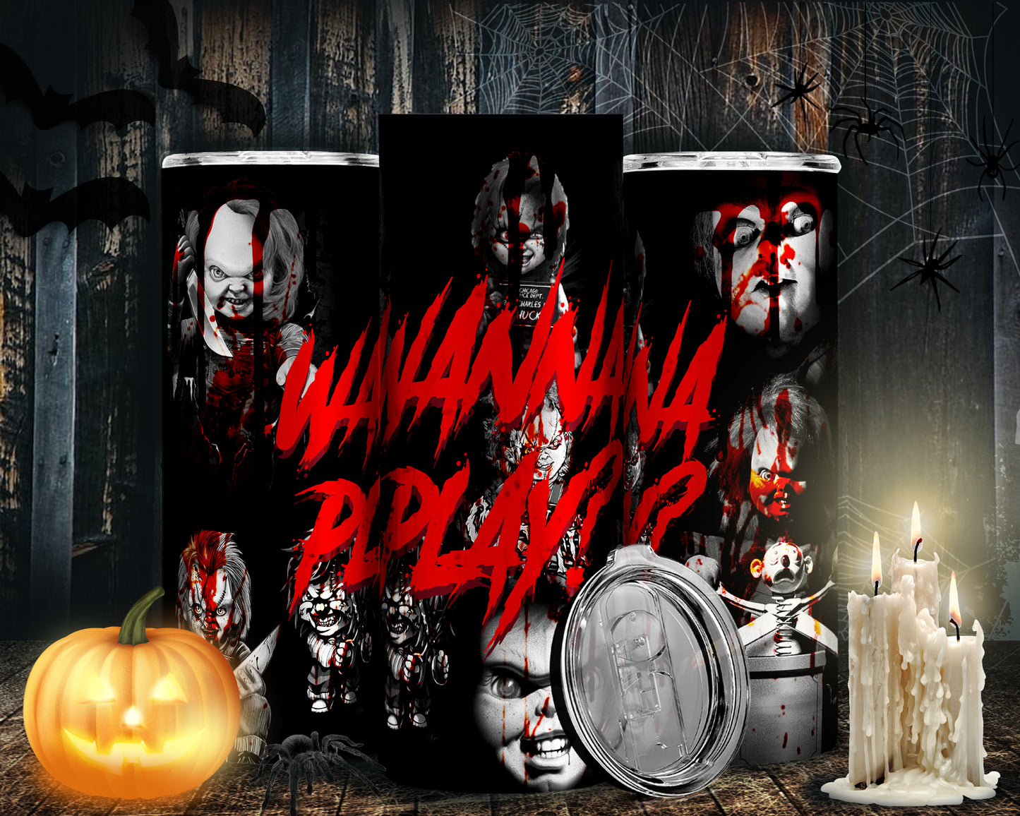 30 Horror Halloween Sublimation 20oz Images Bundle