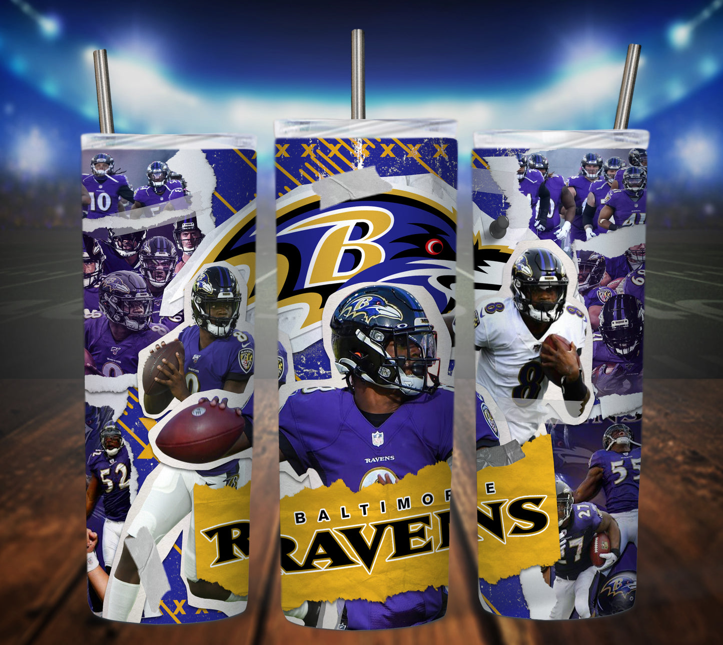 Football 20oz Sublimation Tumbler Image