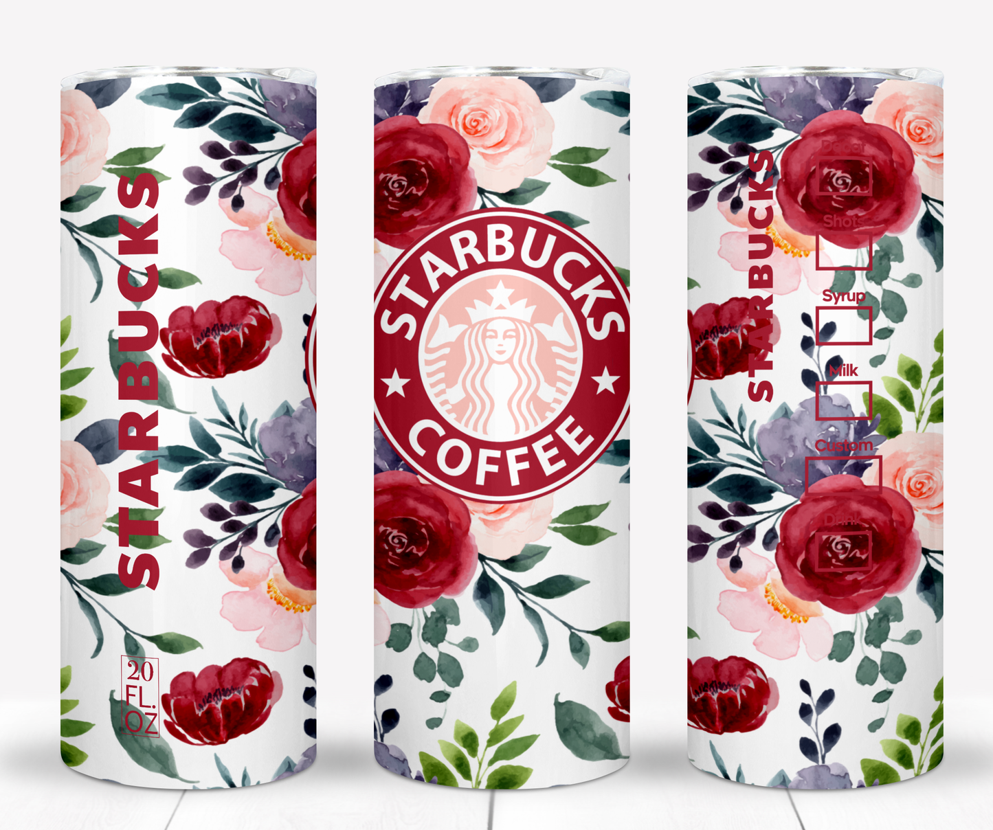 Floral Coffee Sublimation 20oz Tumbler Image